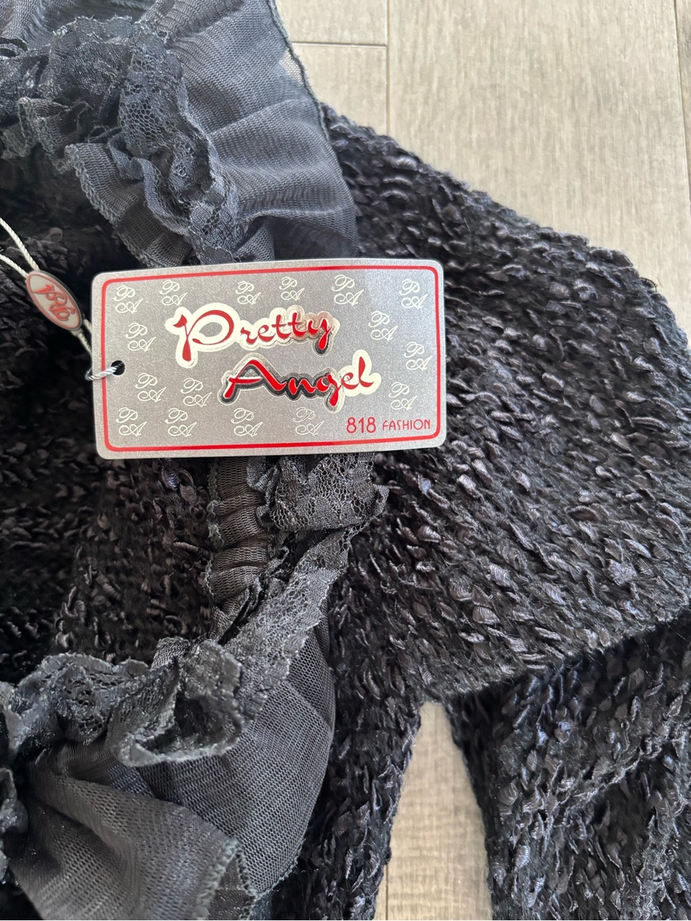 Pretty Angel Black Ruffle Trim Long Cardigan Sweater - Picture 5 of 12